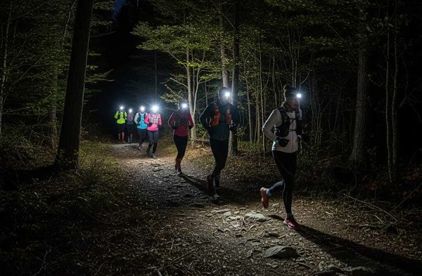 Runners at night